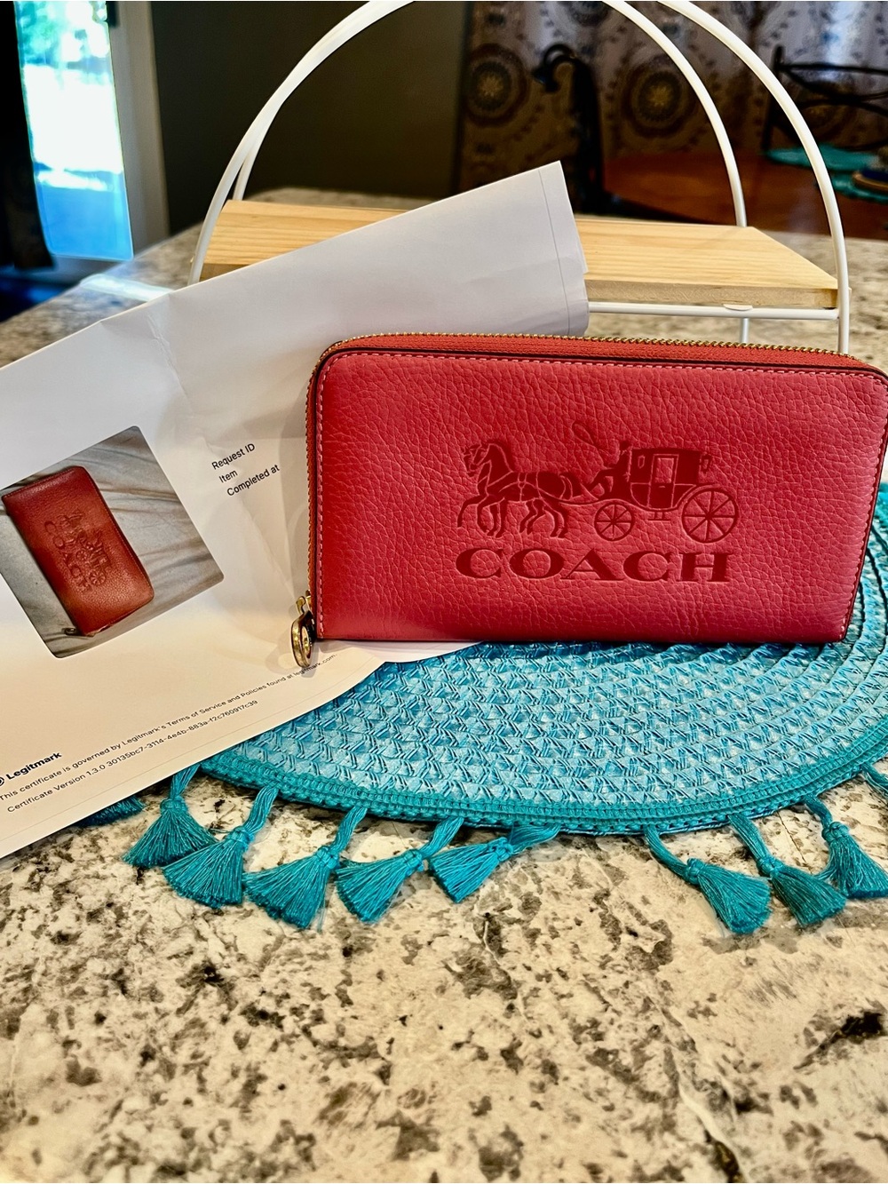 Coach Horse & Carriage Zip Around Long Wallet